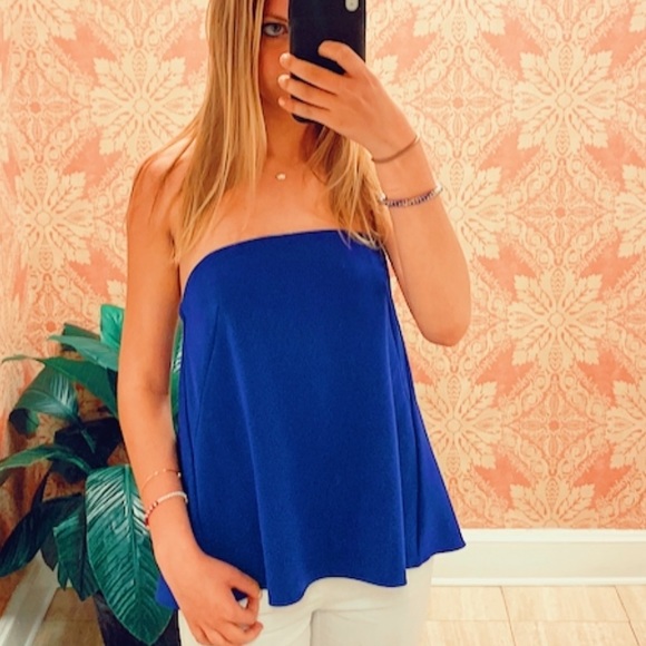 royal blue strapless top